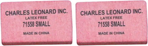 Vista 2 de Charles Leonard Borrador, sintético, sin látex, forma de bloque, pequeño, rosa 80/caja (71558)