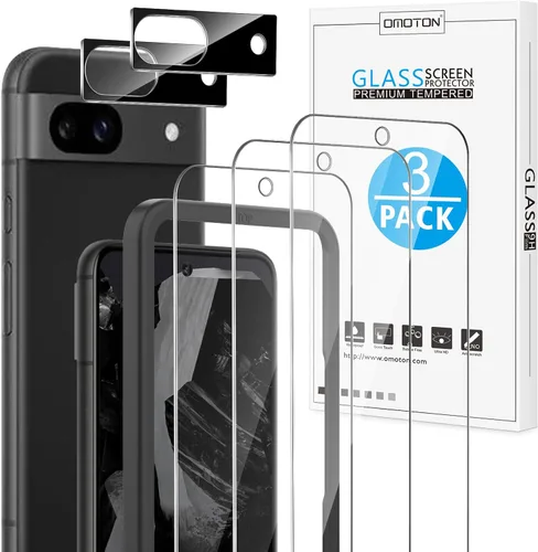 Vista 15 de OMOTON Paquete de 4 protectores de pantalla para Google Pixel 4 (5.7 pulgadas), vidrio templado, resistente a los arañazos, solo cubierta de área