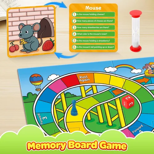 Vista 3 de Juegos de mesa de memoria para niños, juegos de mesa educativos de aprendizaje, juego de memoria para niños y niñas a partir de 6 años, divertido