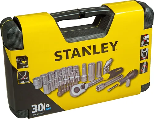 Vista 4 de Stanley STHT0-73929 - Llave de vaso de satén, plata, 1/2 pulgada, juego de 30 piezas