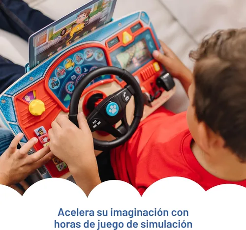 Vista 2 de Melissa & Doug PAW Patrol Rescue Mission Tablero de actividades de madera para niños, juguetes sensoriales para niños, juguete de conducción