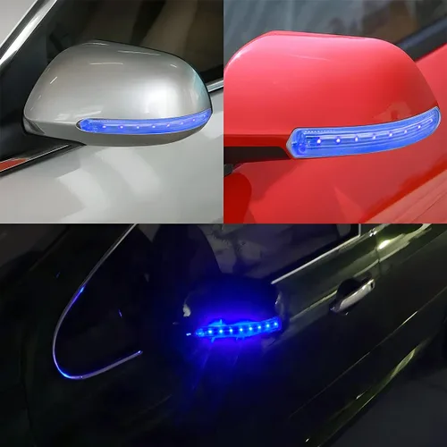 Vista 3 de 2 piezas de luz de tira de señal de giro LED, tiras de intermitentes de horquilla flexibles de doble color, kit de tira de luz de cola