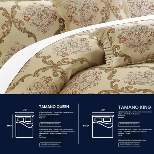 Vista 7 de Chic Home Aubrey Decorator juego completo de 9 piezas de ropa de cama con estilo tapicería y diseño Jacquard + almohadas