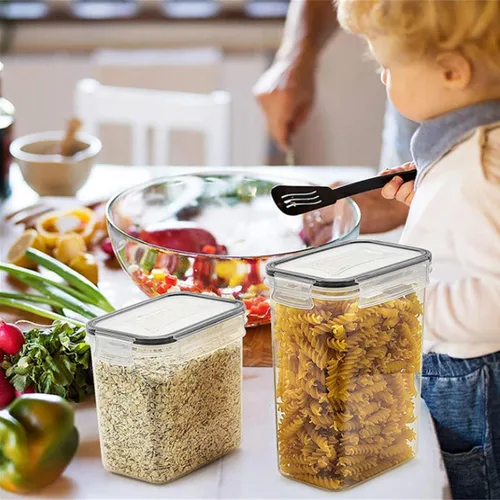 Vista 9 de Contenedores herméticos de plástico para almacenamiento de alimentos con tapas (paquete de 9 unidades, 761 onzas)