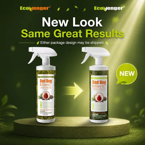 Vista 13 de Eliminador de plagas de cama Ecoraider en aerosol, 16 onzas, verde + no tóxico, mata 100% con protección extendida
