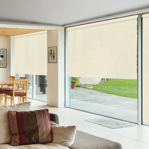 Vista 4 de Persianas blackout enrollables personalizadas simples y elegantes, para ventanas, puertas, puertas francesas, ahorro de energía, protección UV