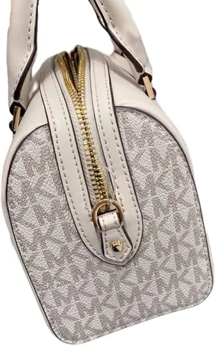 Vista 4 de Michael Kors Bolsa de viaje extra pequeña de piel y lona recubierta