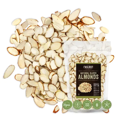 Vista 8 de Almendras tostadas secas sin sal, 16 onzas (1 libra), probadas por lotes, sin gluten y sin maní, sin aceite, enteras, sin PPO, sin OMG, sin