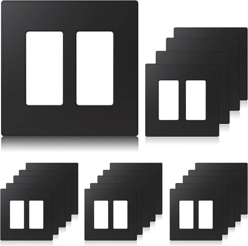 Vista 29 de ELEGRP Placas decorativas de pared sin tornillos, de tamaño mediano, cubierta termoplástica irrompible para interruptor de salida de receptáculo