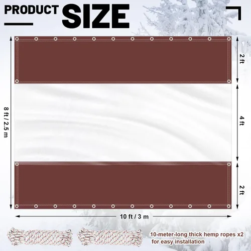 Vista 2 de SmoothNovelty Cortinas de vinilo de 8 pies de alto x 10 pies de ancho para patio, panel transparente, impermeable, resistente a los rayos UV