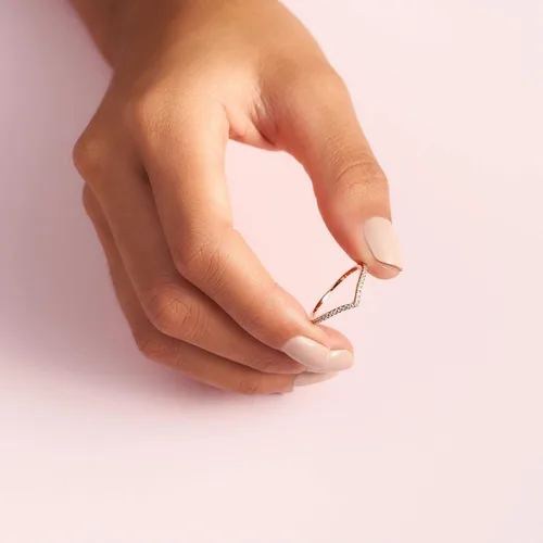 Vista 5 de PANDORA Jewelry - Anillo de circonita cúbica brillante en rosa, Metal, Zirconia cúbica