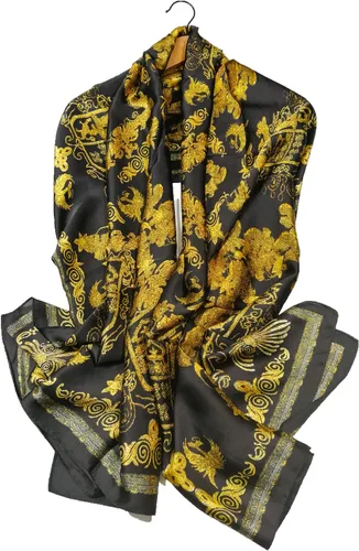 Vista 2 de Shanlin Bufandas largas de satén floral para mujer en caja de regalo