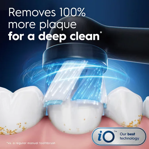 Vista 2 de Oral-B iO Ultimate Clean Cabezales de cepillo de repuesto, 5 unidades, 4 Ultimate Clean + 1 Encías y Sensible Negro