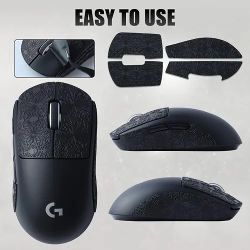 Vista 5 de JOMKIZ Cinta de agarre antideslizante para mouse Logitech G PRO X Superlight Wireless Gaming Mouse Skin resistente al sudor, fácil de aplicar, kit