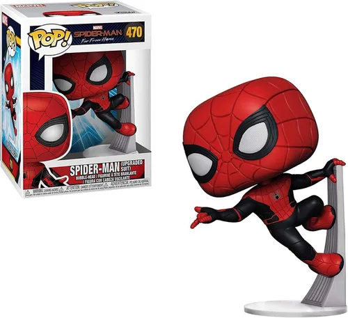 Vista 4 de Funko Pop! Marvel: Spider-Man Far from Home - Traje mejorado de Spider-Man, multicolor, estándar