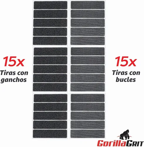 Vista 2 de Tiras de cinta autoadhesivas de gancho y bucle, correas de 1 x 4 pulgadas de ancho, cierre de cinta adhesiva resistente, 15 tiras (negro)