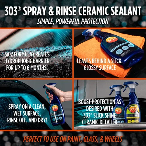 Vista 3 de 303 Products Sellador de cerámica en aerosol y enjuague, revestimiento cerámico rápido, fórmula SiO2 activada por agua, 6 meses de protección