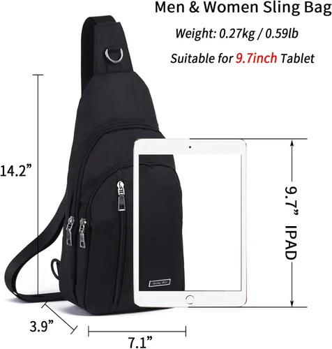 Vista 2 de Seoky Rop Bolso bandolera pequeño para hombres y mujeres, una correa para el hombro, bolsa cruzada para el cuerpo, mochila para viajes