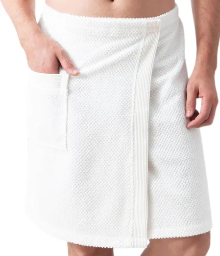 Vista 2 de Men’s Spa Bath Terry Towel Wrap Robe - 100% Turkish Cotton Body Shower Wrap with Adjustable Closure - OEKO-TEX® Certified