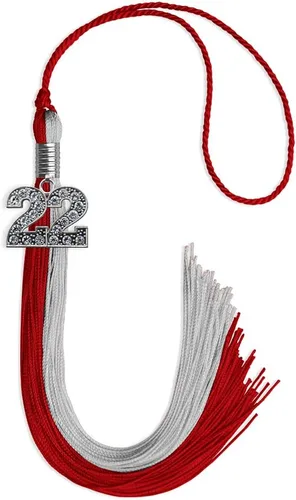 Vista 8 de Endea Graduation Borla de doble color con dije de plata brillante (negro/oro antiguo, 2025)