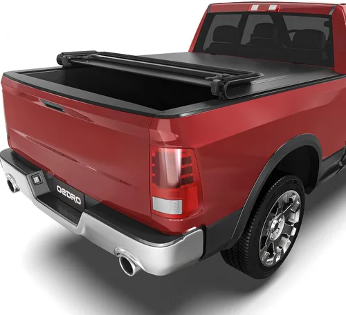 Vista 19 de OEDRO Cubierta rígida de cuádruple plegable para Dodge Ram 1500 2009-2018, para Ram 1500 Classic 2019-2024 con caja de 5.7 pies sin Rambox
