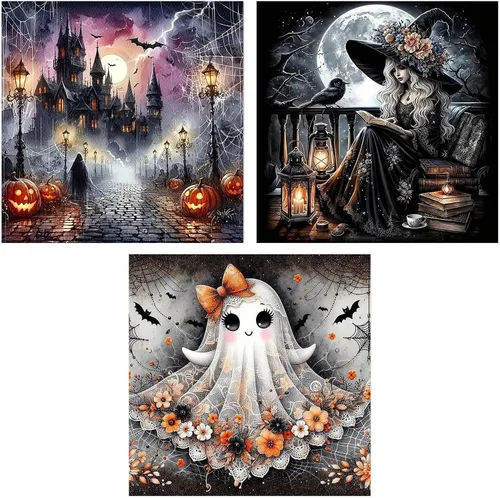 Vista 17 de Meothan - Paquete de 12 kits de arte de diamantes 5D para adultos, de animales, cristales redondos, para regalo o para decoración del hogar de 12 x