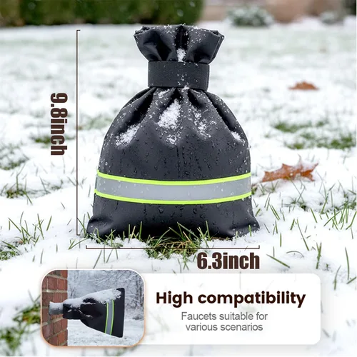 Vista 6 de Fundas para llave de agua exteriores para invierno, aislamiento térmico, 9.8 x 6.3 pulgadas, impermeables, protección contra el hielo, cubierta Verde