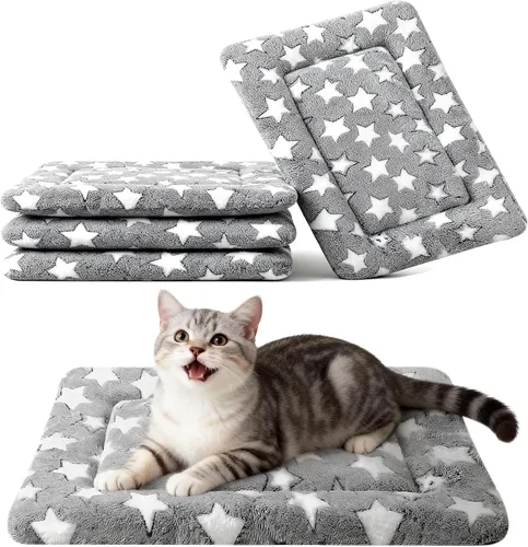 Vista 52 de Tapete de cama para perro, almohadilla reversible para jaula de perro con alfombrilla lavable y espuma suave, cama plana para mascotas para perros