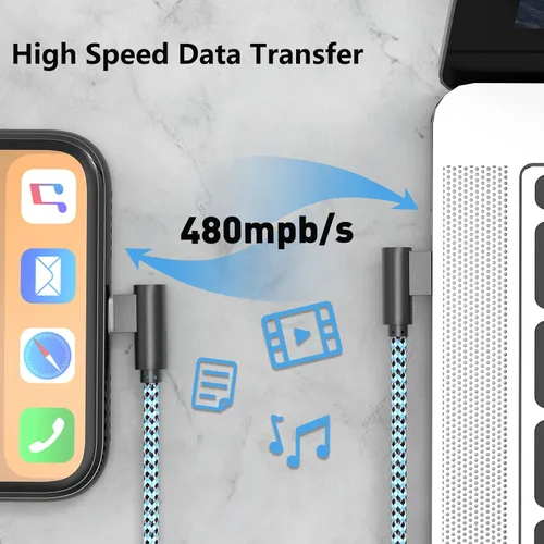 Vista 5 de Cable de carga para iPhone, cable Lightning de 6 pies, 3 unidades, cable de carga largo para iPhone 11, cargador para iPhone 6 pies
