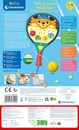 Vista 4 de Baby Padel Educational Racket with Light Sounds and Detection from 12 Months
