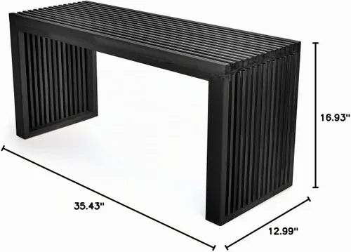 Vista 3 de APRTAT Banco de Comedor de Bambú, Banco de Mesa de Cocina Interior de 35 Pulgadas Decoración de Granja, Banco Zapatero de Entrada, Banco Exterior