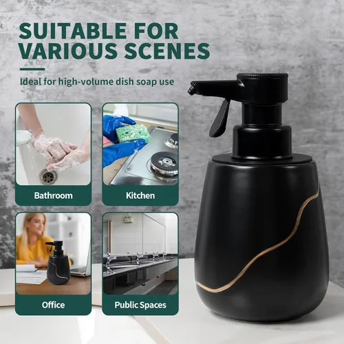 Vista 8 de BosilunLife Dispensador automático de jabón espumoso, dispensador eléctrico de espuma para lavado de manos para baño, dispensador de jabón eléctrico