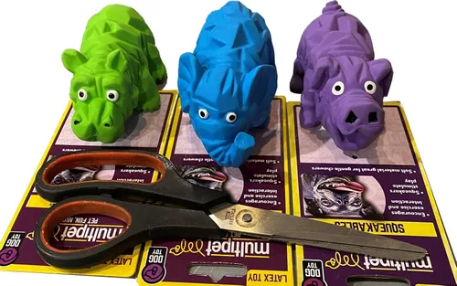 Vista 4 de HDP Multipet - Paquete de juguetes de látex chirriante miniatura: pollo, paquete de 3