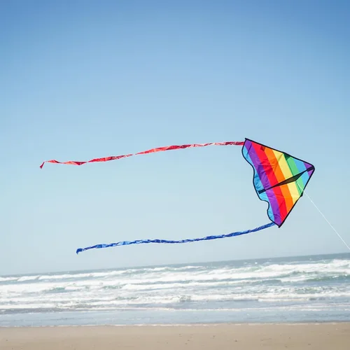Vista 4 de In the Breeze Cometa Delta Rainbow Stripe, 30 pulgadas
