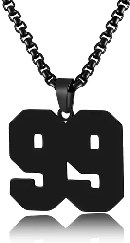 Vista 104 de Collar de Número Dorado para Hombre, Cadena de Acero Inoxidable con Colgante de Número para Atletas, Joyería Deportiva Personalizada para Niños
