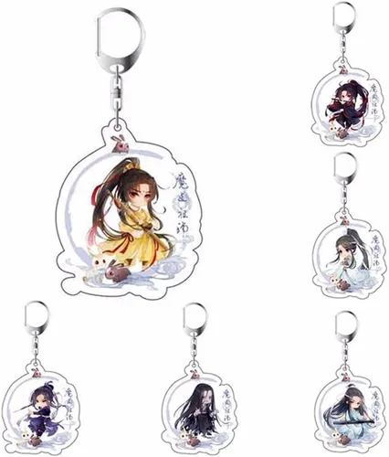 Vista 7 de Mo Dao Zu Shi - Llavero con colgante de acrílico de doble cara, 1 unidad, figura de dibujos animados, Wei Wuxian LAN Zhan (F)