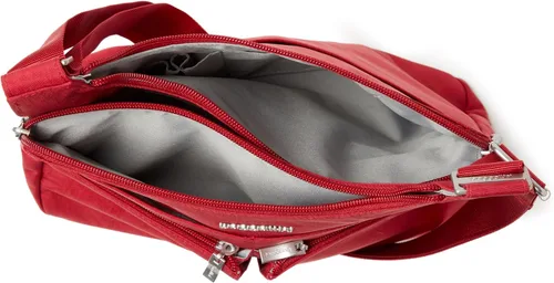 Vista 8 de Baggallini Crossbody Travel Bag 11x8.5 Lightweight Water-resistant Nylon Handbag Manzana