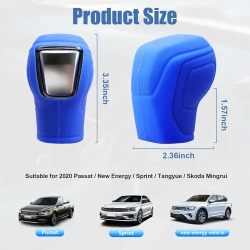Vista 2 de Ziciner 2 fundas para pomos de palanca de cambios de automóvil, accesorios de silicona elástica para proteger el cambio automático, protector