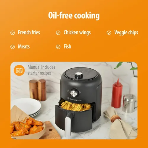 Vista 5 de Toastmaster Freidora de aire de 2.6 L - Freidora de aire instantánea con capacidad de 2.75 cuartos de galón - Aparato de cocina para una cocina