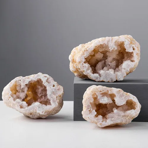 Vista 4 de Natural Agate Geode Slice Quartz Cluster Crystal Points Minerals Specimen High Crystal Cuarzo Cluster/Druzy Natural Reiki Rock Used for Clarity and
