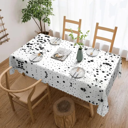 Vista 15 de Mantel rectangular de encaje de poliéster con diseño patriótico de camión del 4 de julio, 54 x 72 pulgadas, resistente a las arrugas, lavable