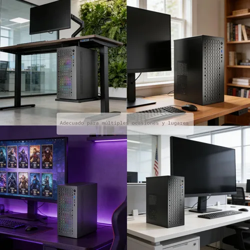 Vista 7 de TGDGAMER Caja Matx: Caja Micro ATX de Alto Flujo de Aire, Compatible con MATX, Mini-ITX, Caja Micro ATX delgada con Puerto I/O USB3.0x1, Negra