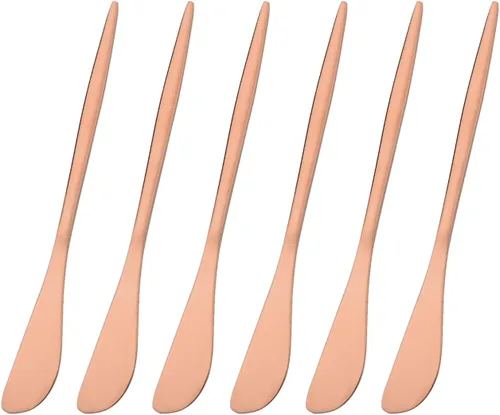 Vista 8 de Cuchillo esparcidor de 6 piezas, cuchillos esparcidores de queso de acero inoxidable para cocina, cuchillo de postre para aperitivo, mantequilla