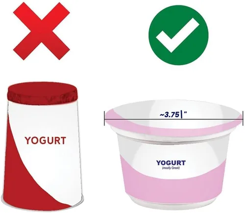 Vista 6 de Storage Theory Organizador de yogur para refrigerador, capacidad para 4 tazas de yogur griego de boca ancha, organizador de almacenamiento de yogur