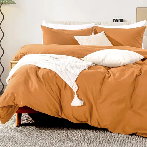 Vista 125 de NEXHOME PRO Funda de edredón Twin XL 100% algodón lavado, transpirable, duradera, texturizada, similar al lino, juego de ropa de cama para el hogar