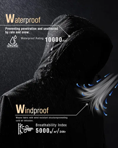 Vista 4 de Chaquetas de invierno para hombre, esquí, nieve, impermeable, forro polar, resistente al viento, 6 bolsillos