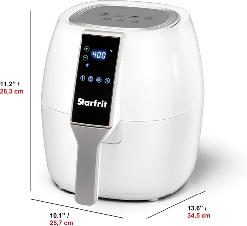 Vista 3 de Starfrit Freidora de aire digital eléctrica - Capacidad de 3.5L - Pantalla táctil LED - 7 funciones preestablecidas - 1400W