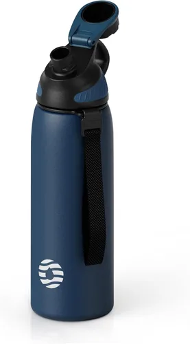 Vista 34 de Fjbottle Botella de agua aislada de acero inoxidable, botellas de agua a prueba de fugas de 32 onzas, vaso reutilizable de hielo, jarra de vacío