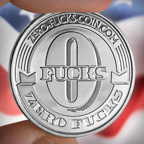 Vista 3 de ZFG Inc. Monedas de 25 centavos de Zero F's Given para regalo, color plata, diseño del dedo medio, paquete de 10