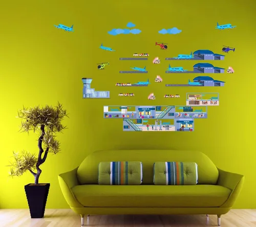 Vista 14 de The City - Vinilo adhesivo de vinilo para habitación de niños, camión de basura, colección de residuos sólidos, para dormitorio de niños, sala